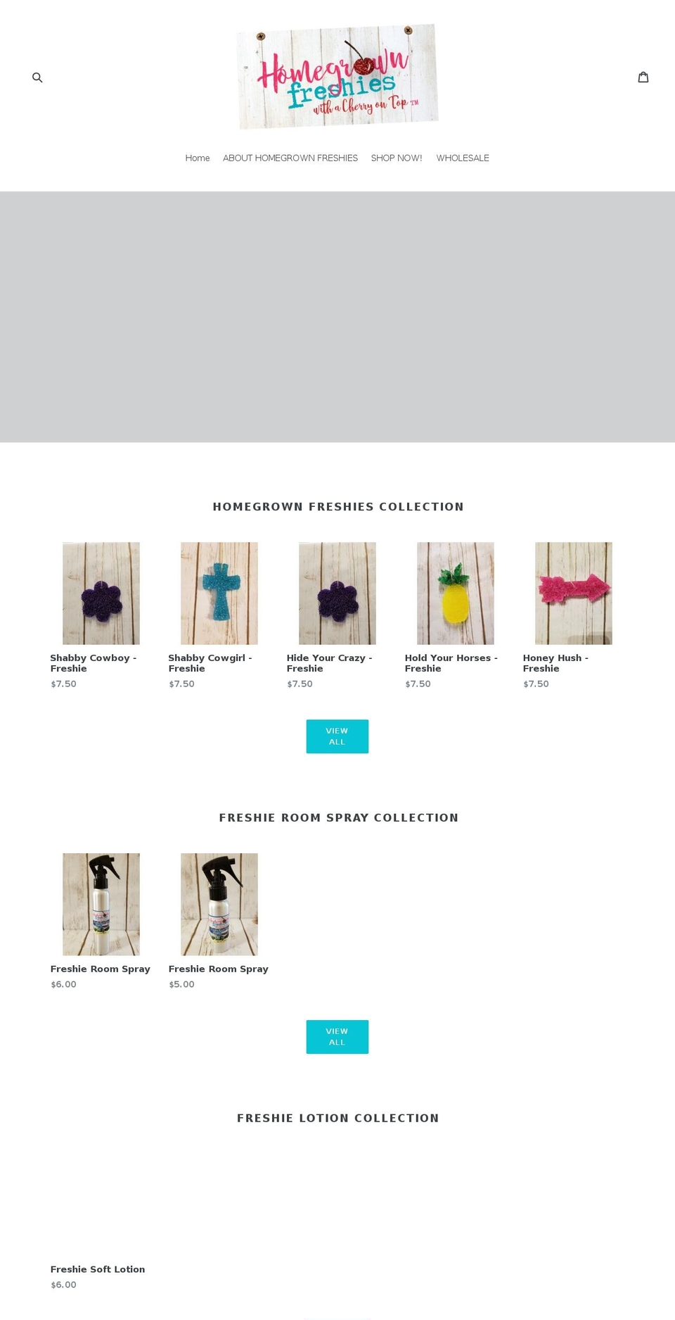 homegrownfreshies.com shopify website screenshot