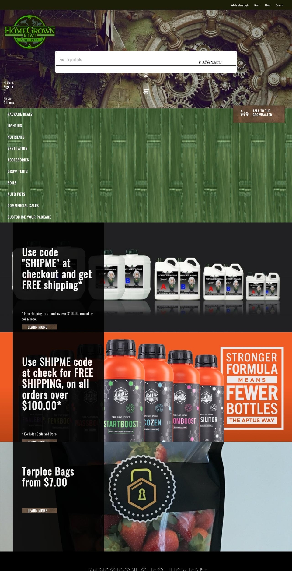 homegrownkiwi.com — Shopify storefront screenshot