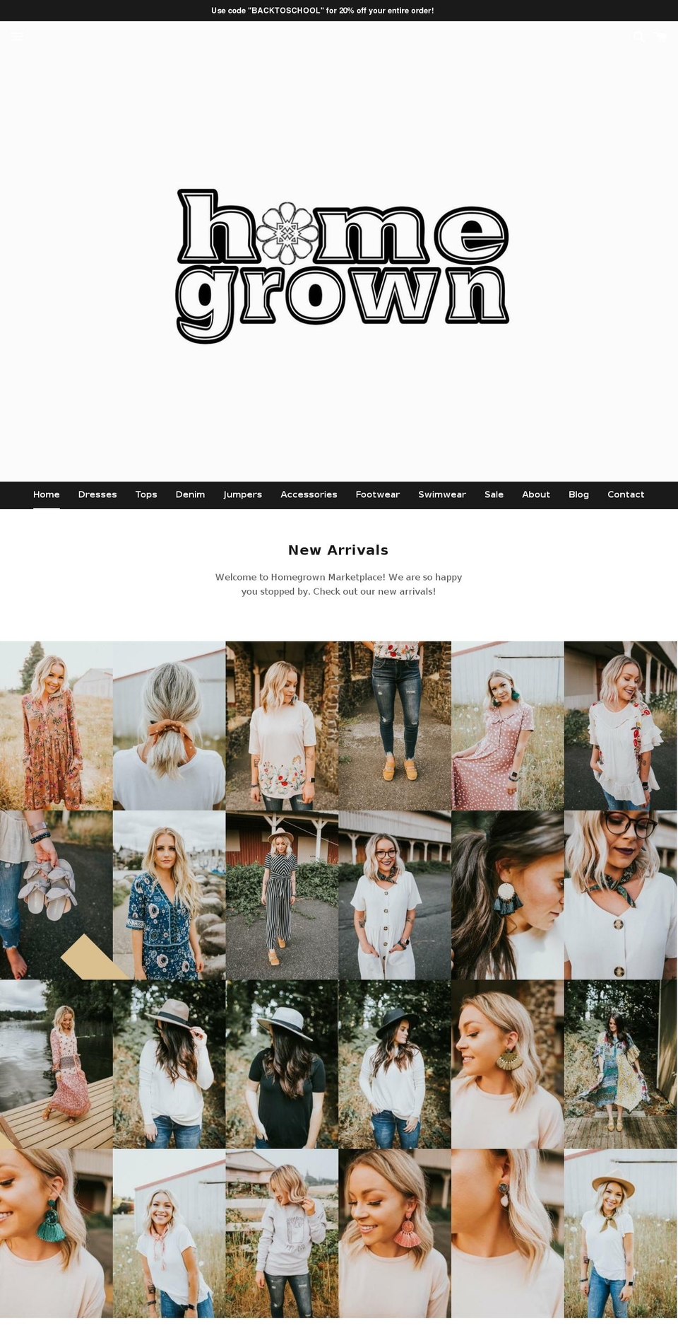 homegrownmarketplace.com — Shopify storefront screenshot