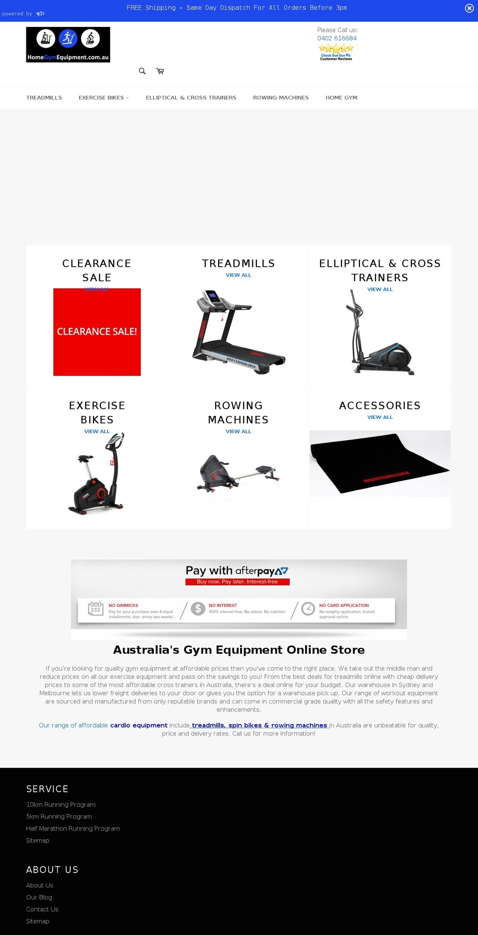 homegymequipment.com.au shopify website screenshot