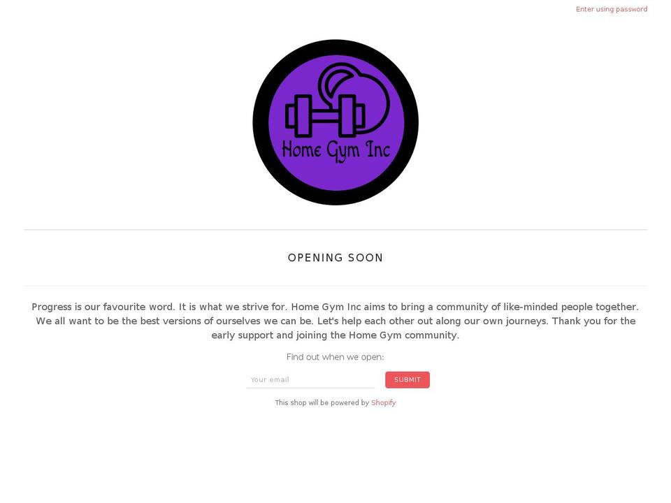 homegyminc.com shopify website screenshot