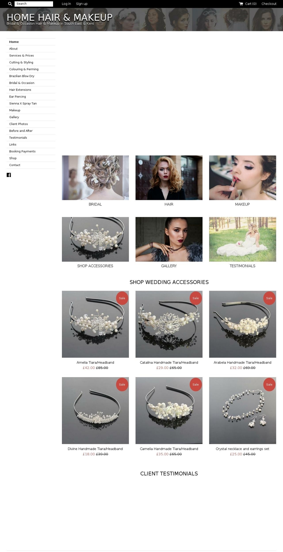 homehairandmakeup.com shopify website screenshot