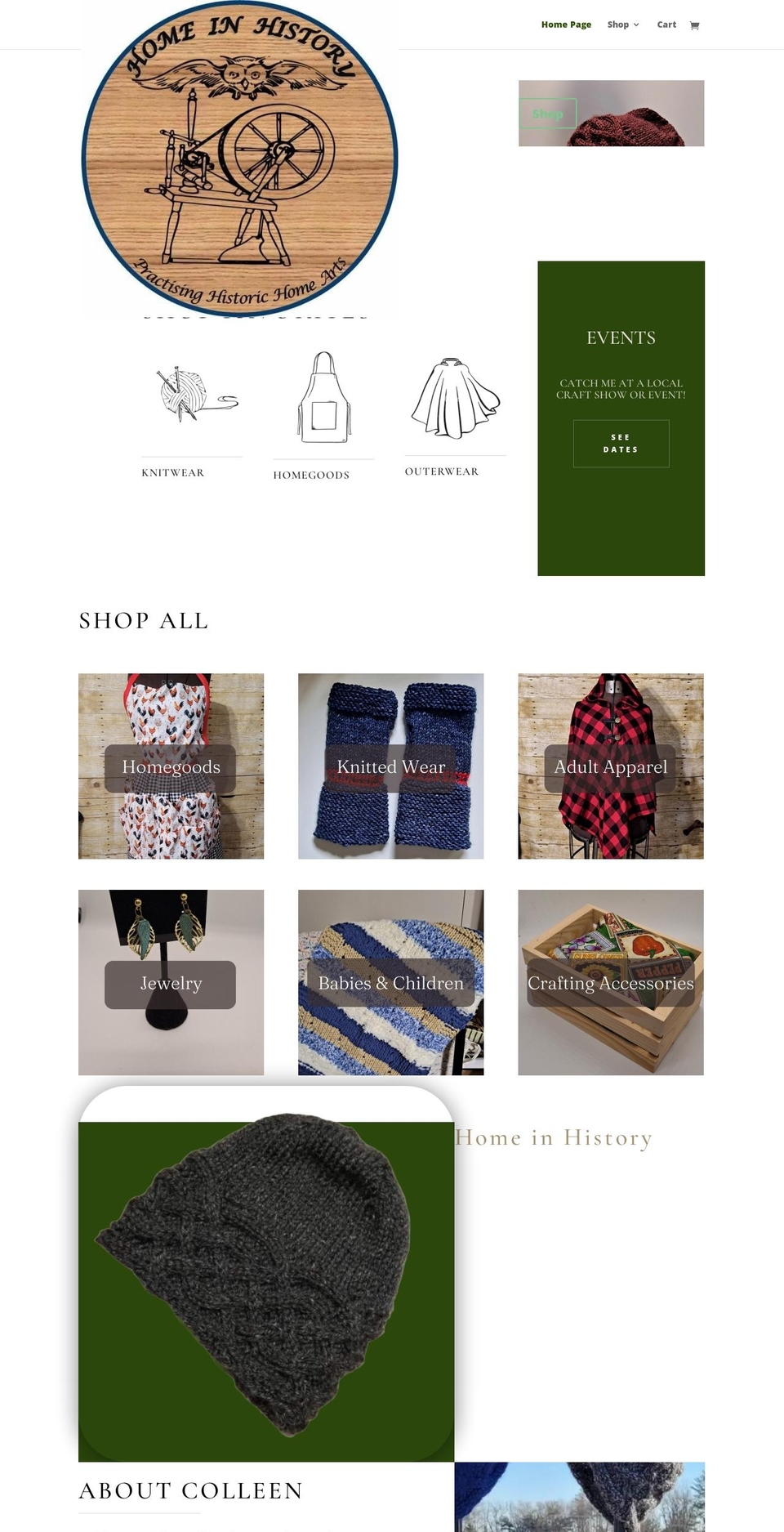 homeinhistory.com shopify website screenshot