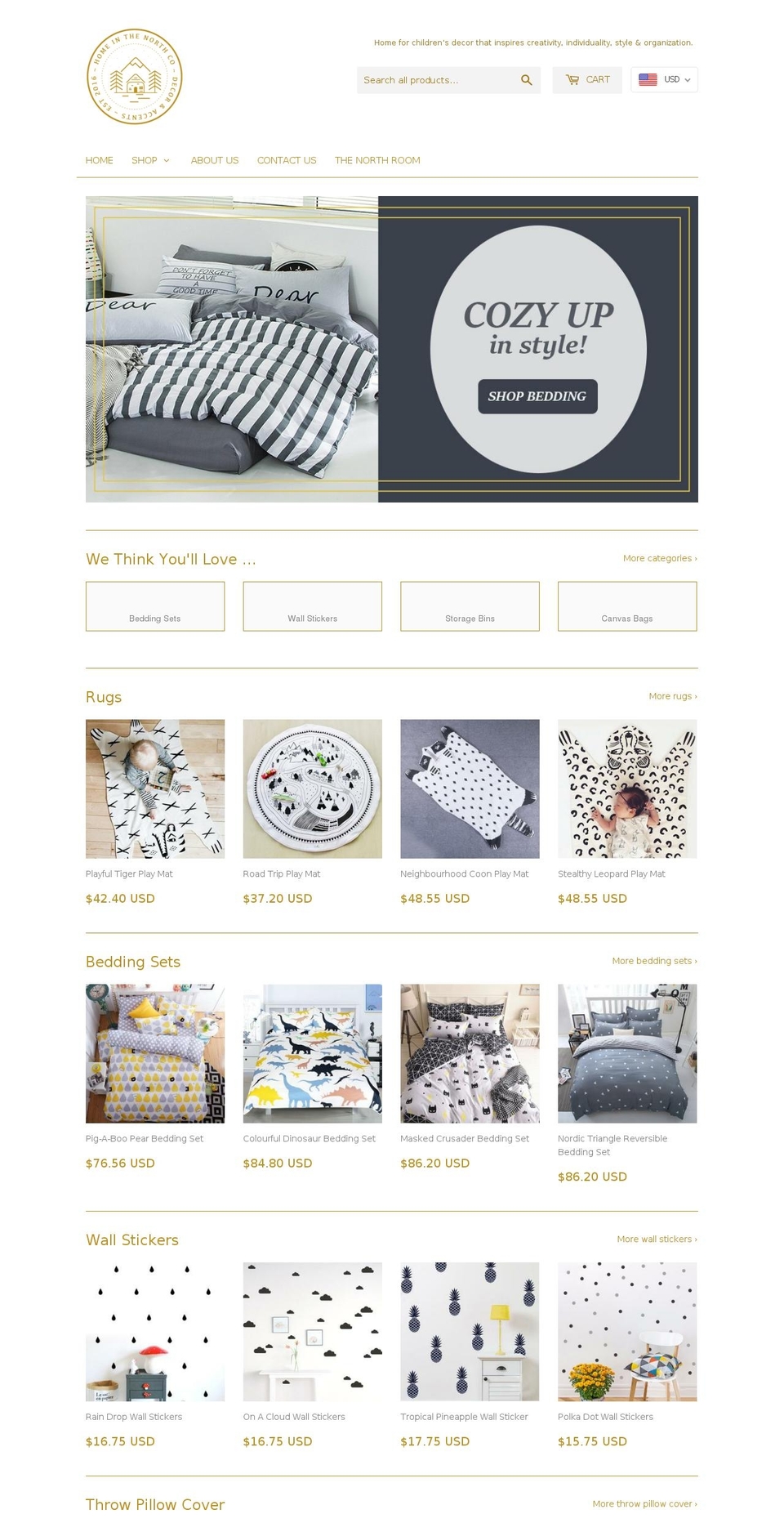 homeinthenorth.com — Shopify storefront screenshot