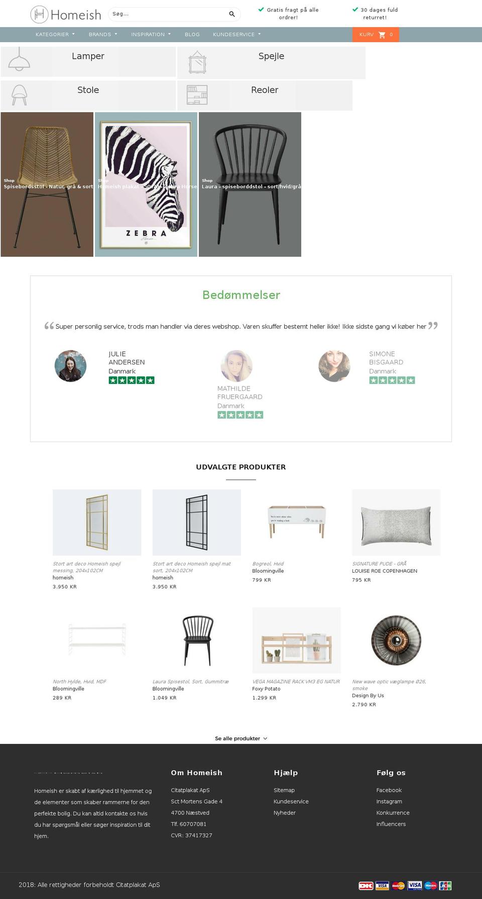 homeish.dk shopify website screenshot