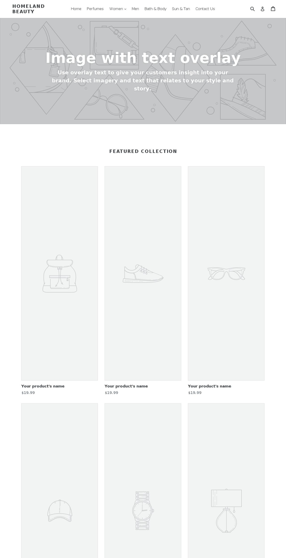 homelandbeauty.com — Shopify storefront screenshot