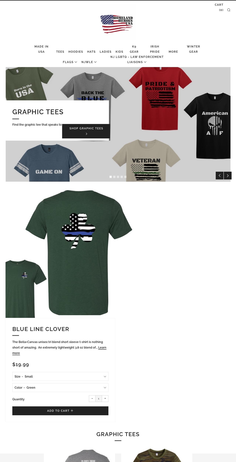 homelandheroesusa.com — Shopify storefront screenshot