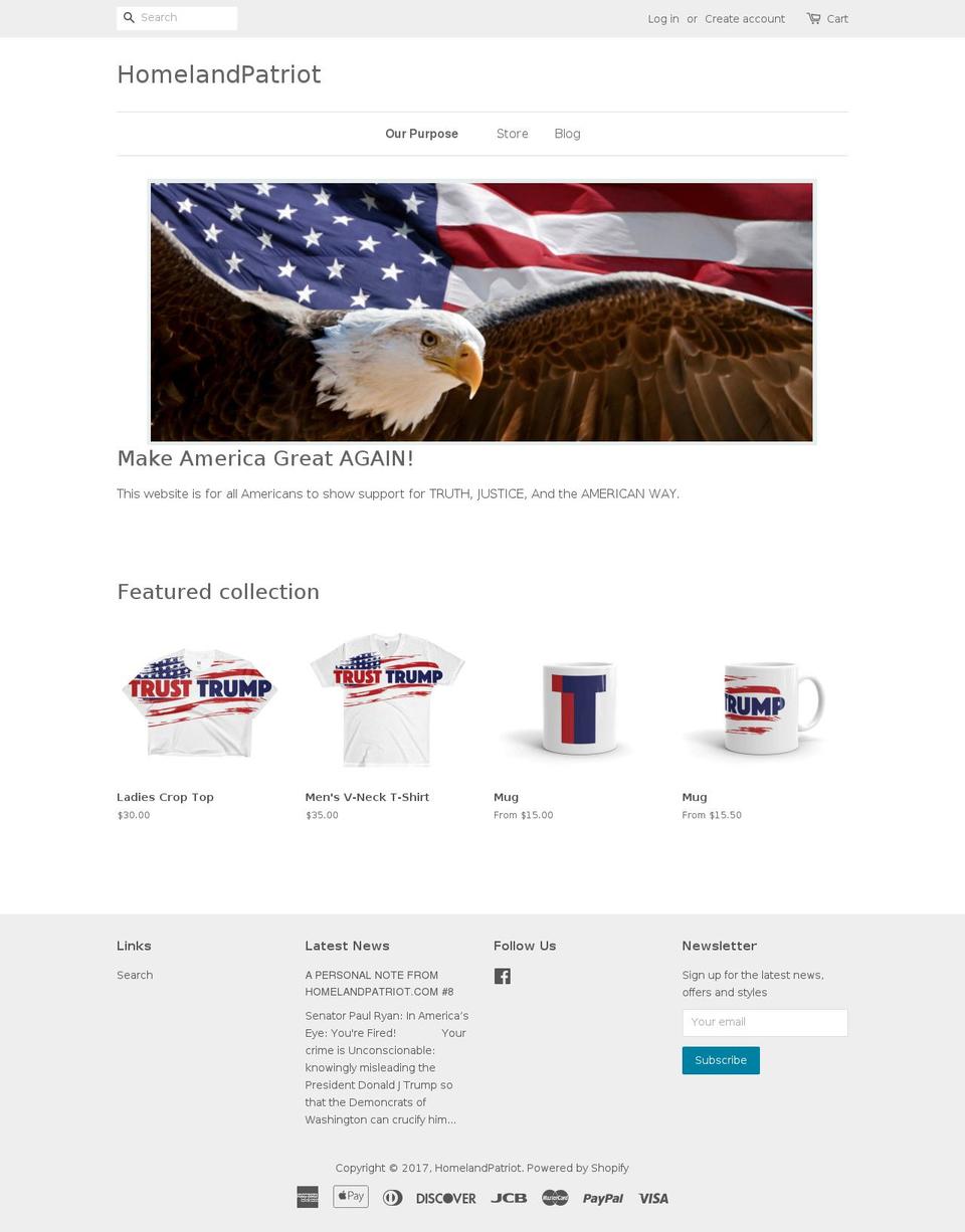 homelandpatriot.com shopify website screenshot
