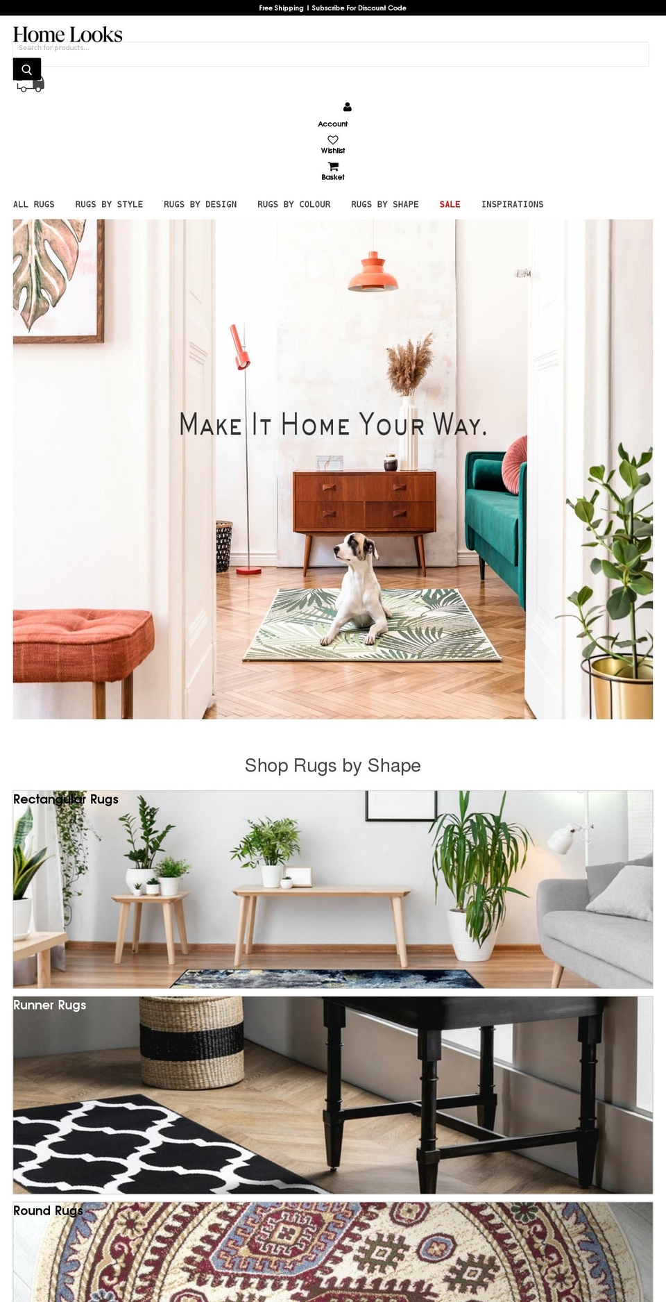 homelooks.com shopify website screenshot