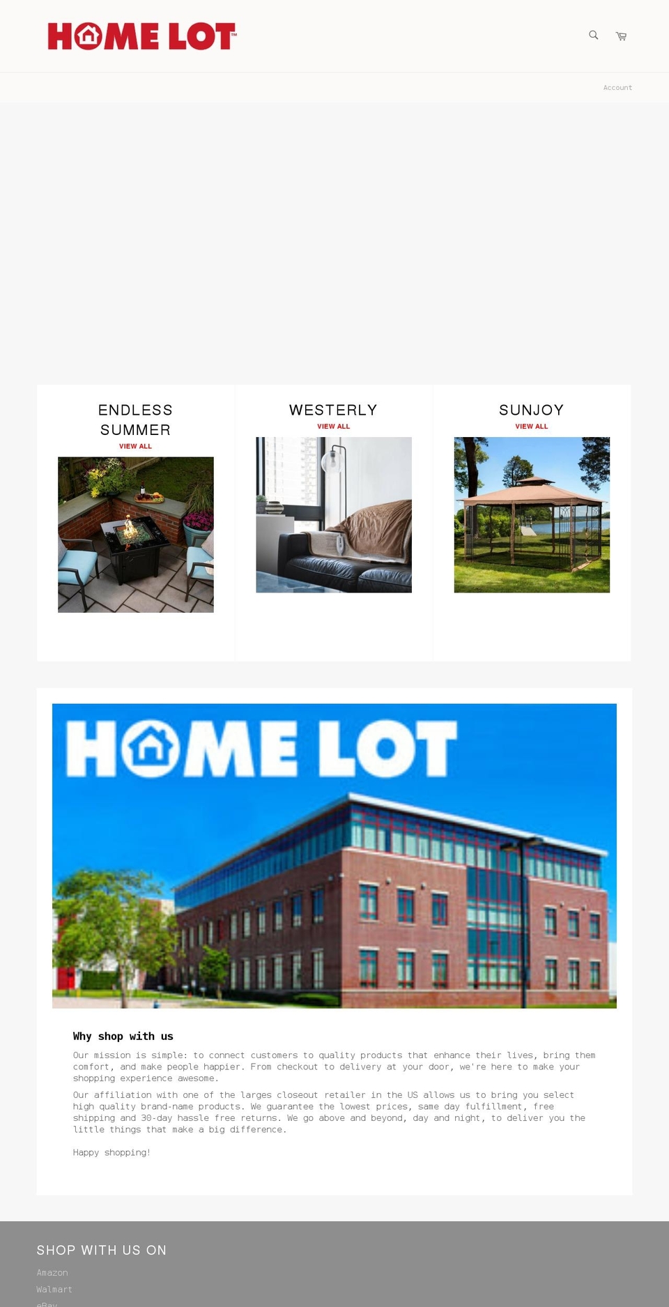 homelot.com shopify website screenshot