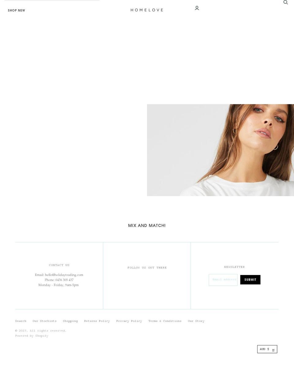 homelovethelabel.com shopify website screenshot