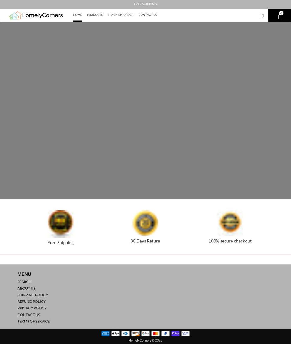 homelycorners.com shopify website screenshot