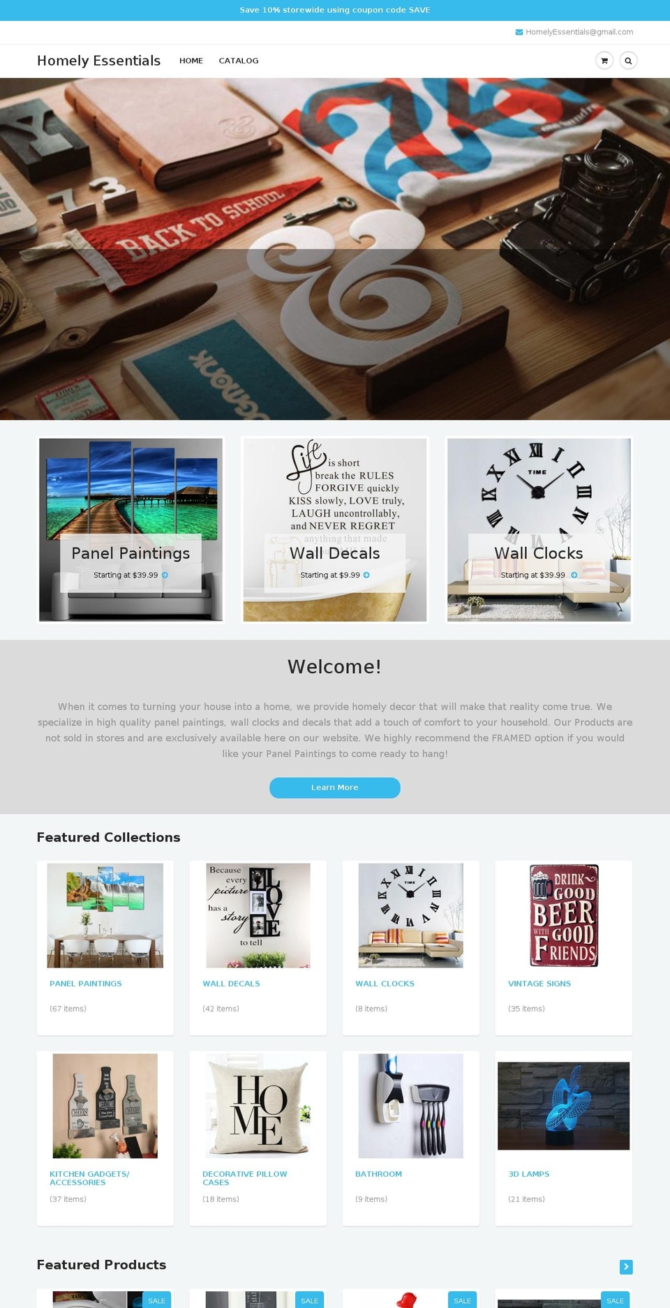 homelyessentials.com — Shopify storefront screenshot
