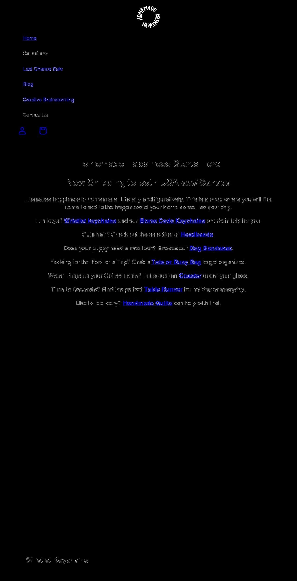 homemade-happiness.net shopify website screenshot