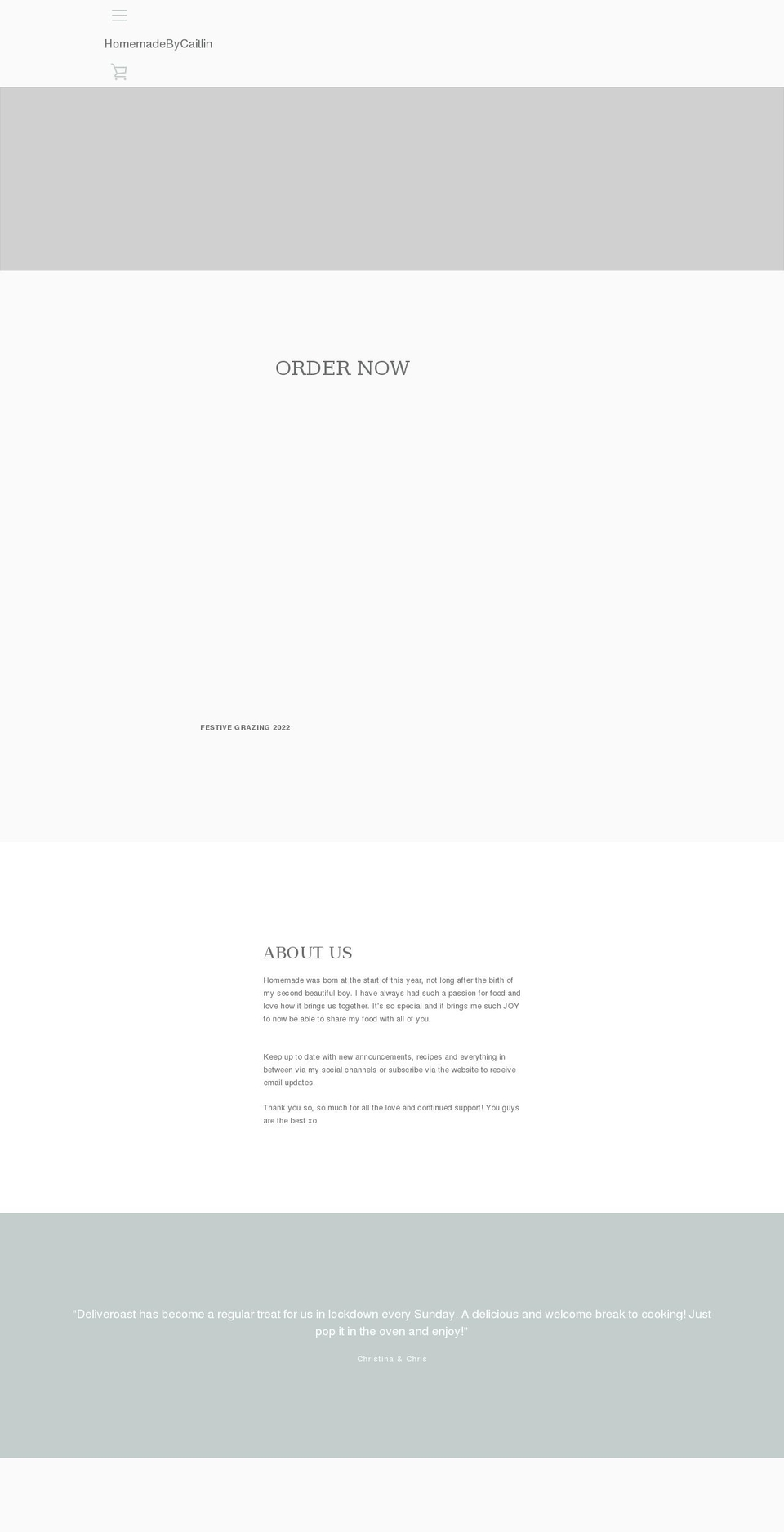 homemadebycaitlin.com shopify website screenshot