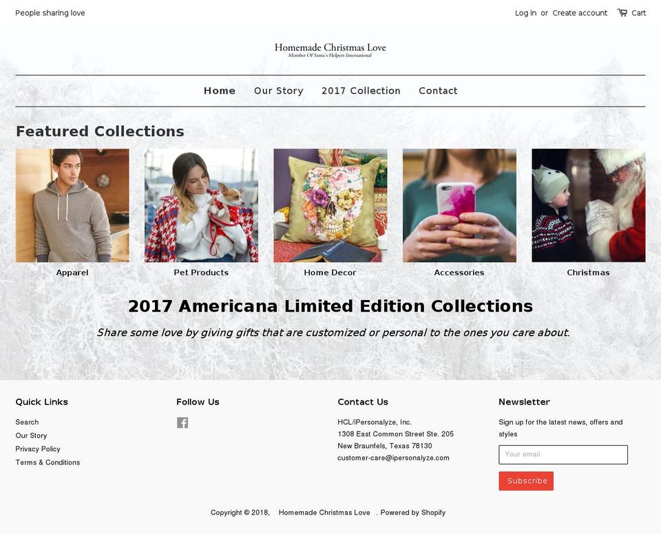 homemadechristmaslove.com shopify website screenshot