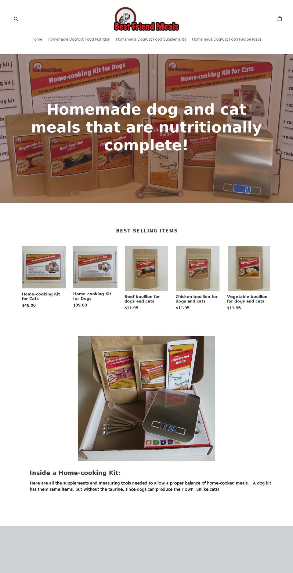 homemadedogfoodadvisor.com shopify website screenshot