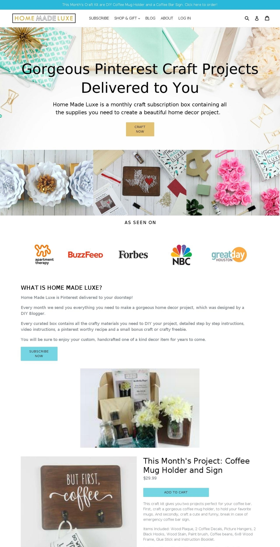 homemadeluxe.com — Shopify storefront screenshot