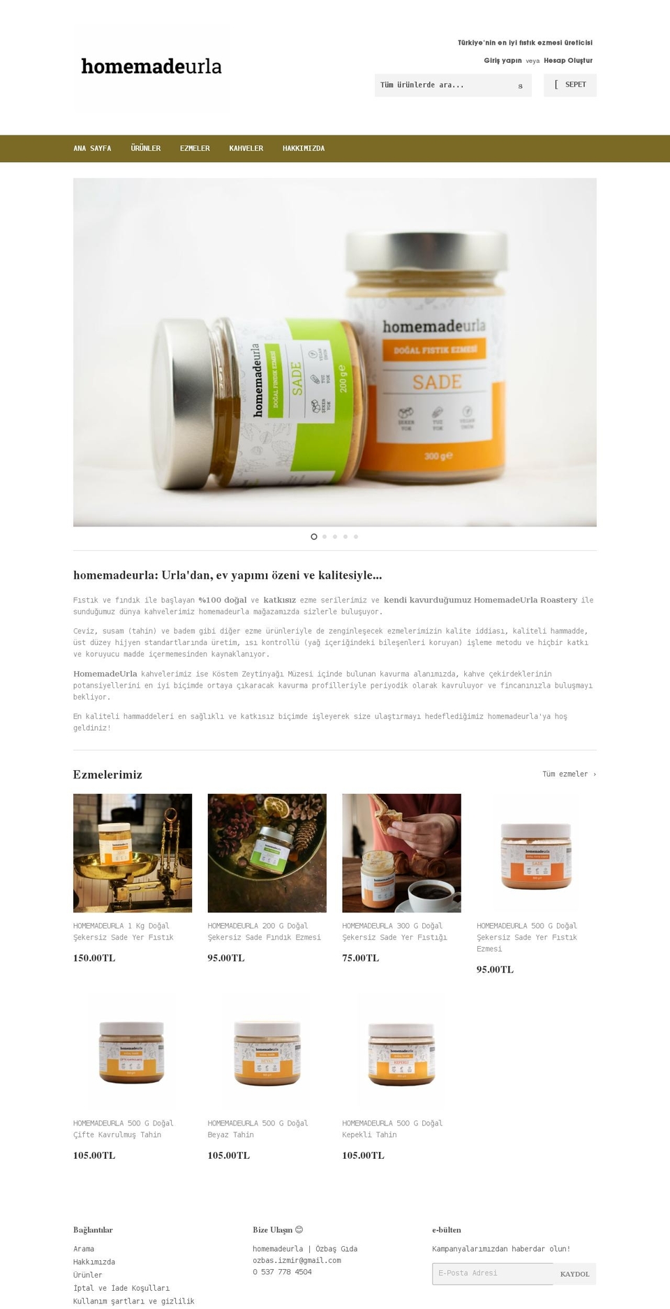 homemadeurla.com shopify website screenshot