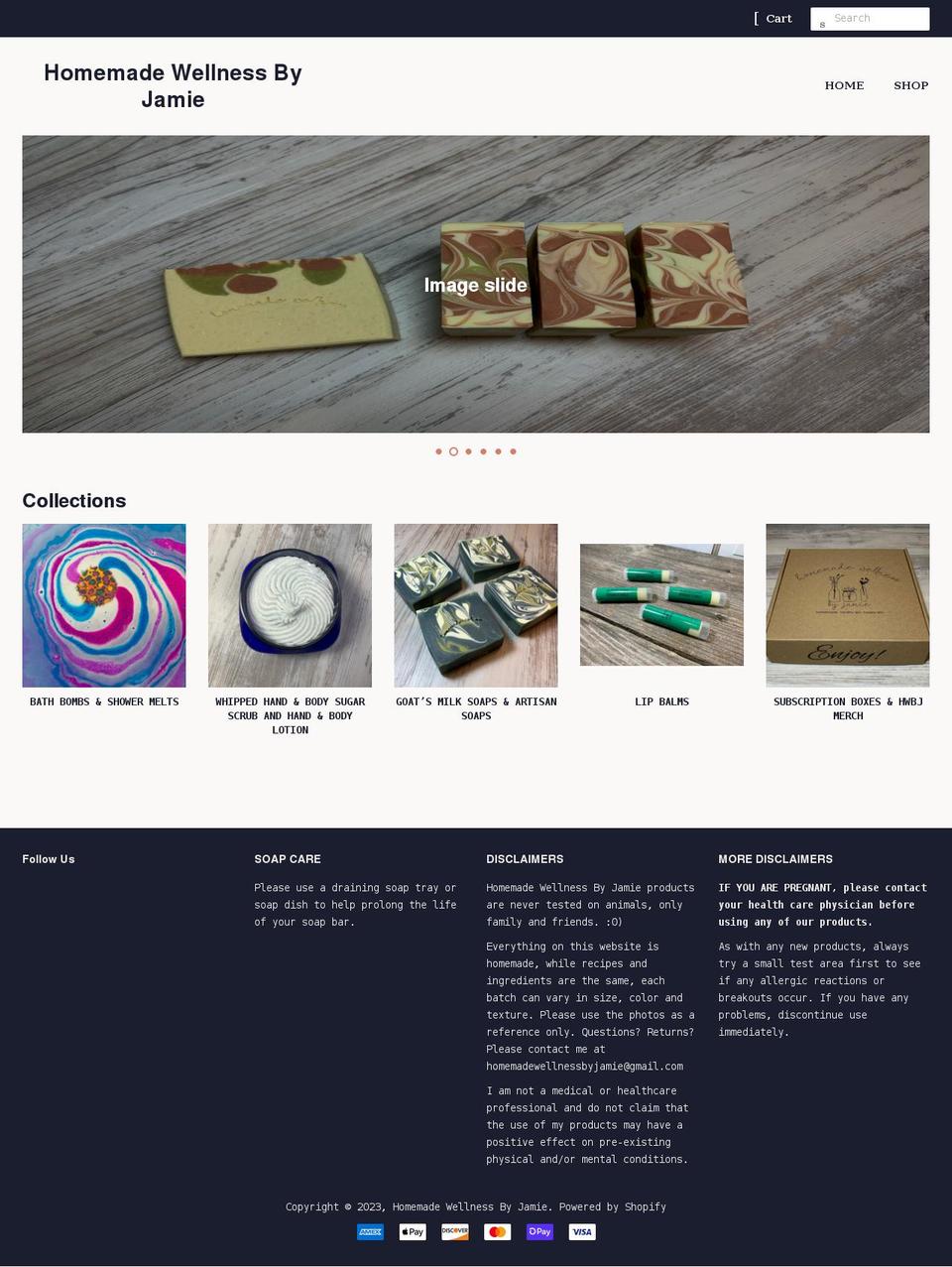 homemadewellnessbyjamie.com shopify website screenshot