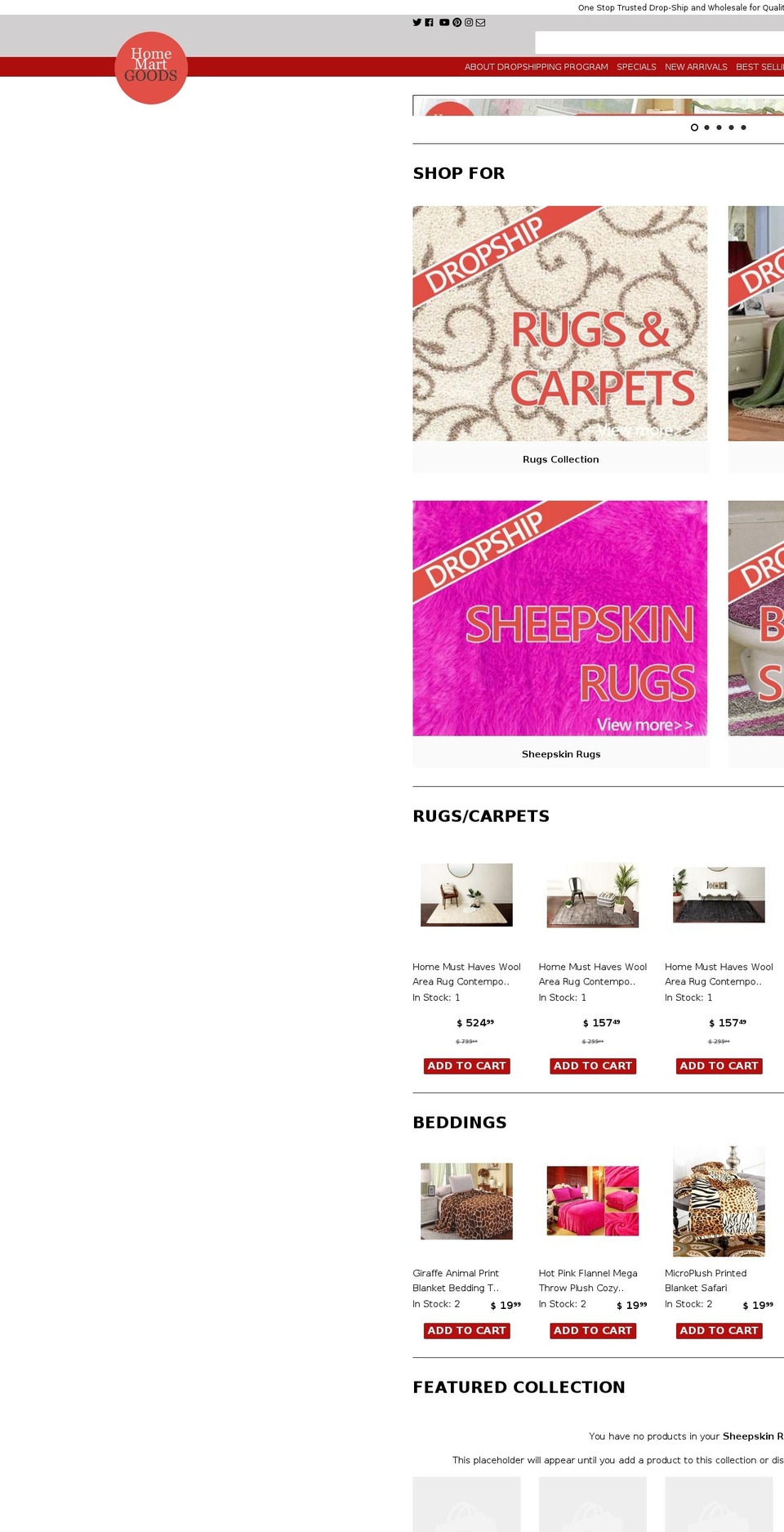 homemartgoods.com — Shopify storefront screenshot
