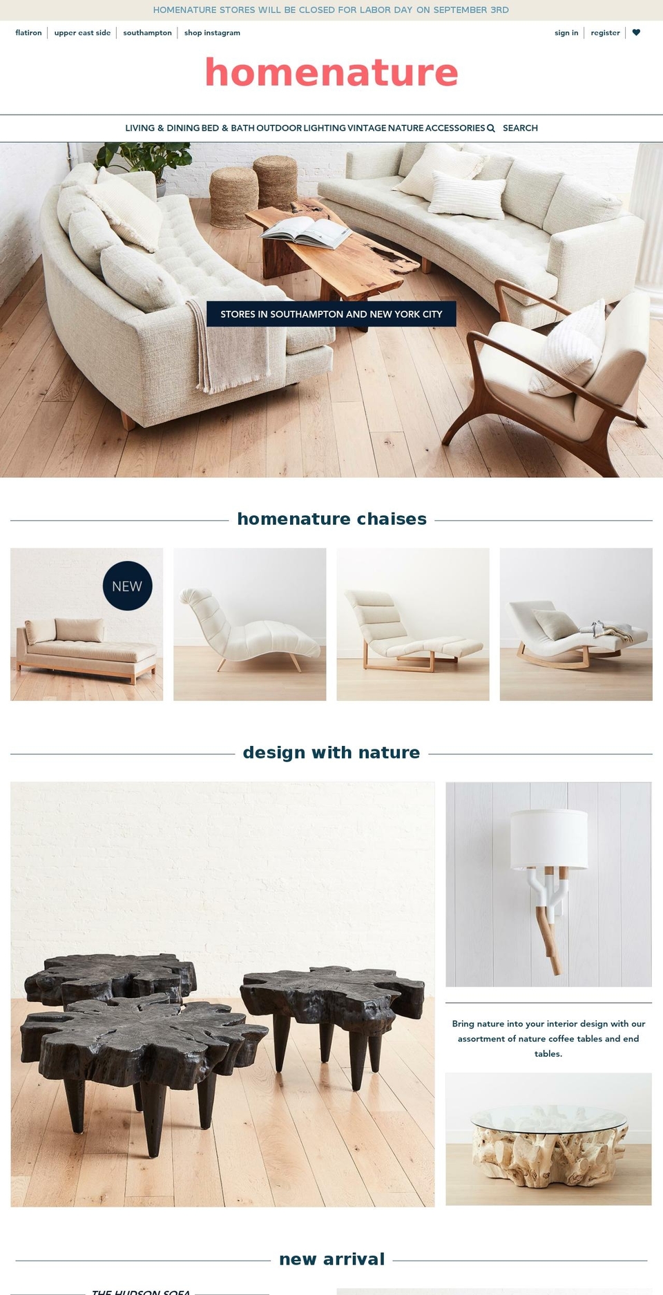 homenature.com — Shopify storefront screenshot