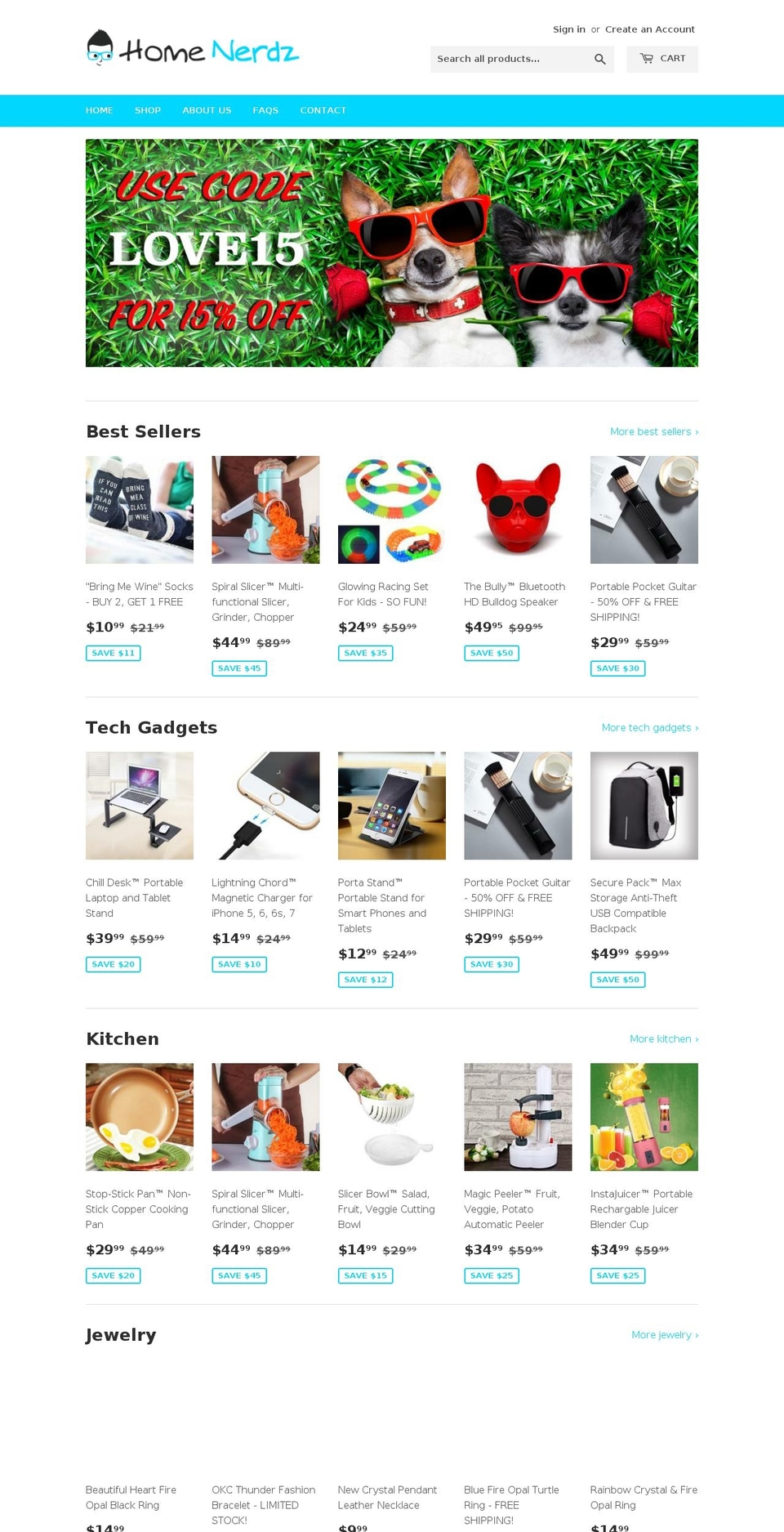 homenerdz.com — Shopify storefront screenshot