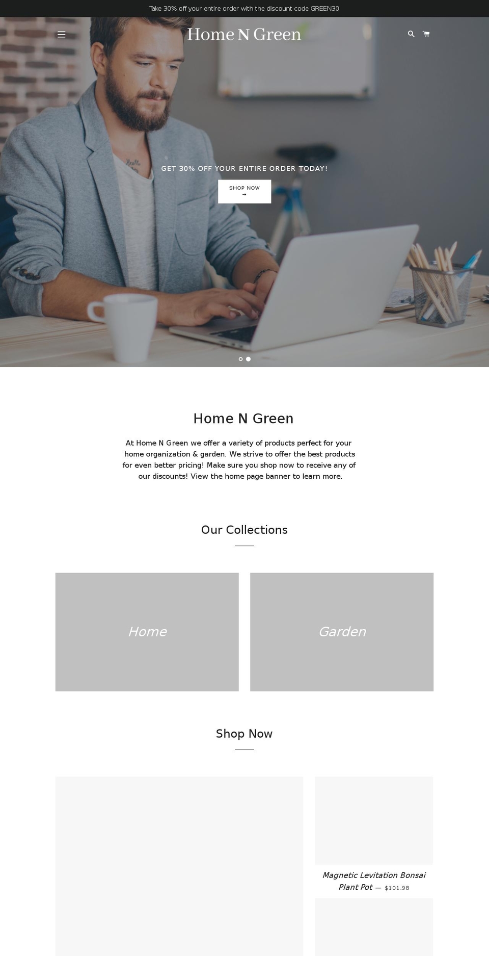 homengreen.com — Shopify storefront screenshot