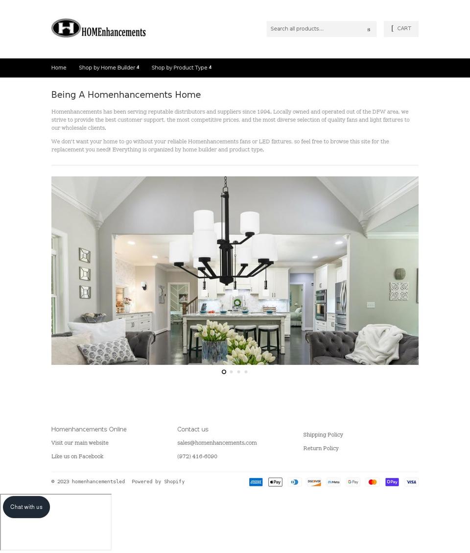 homenhancementsled.com shopify website screenshot