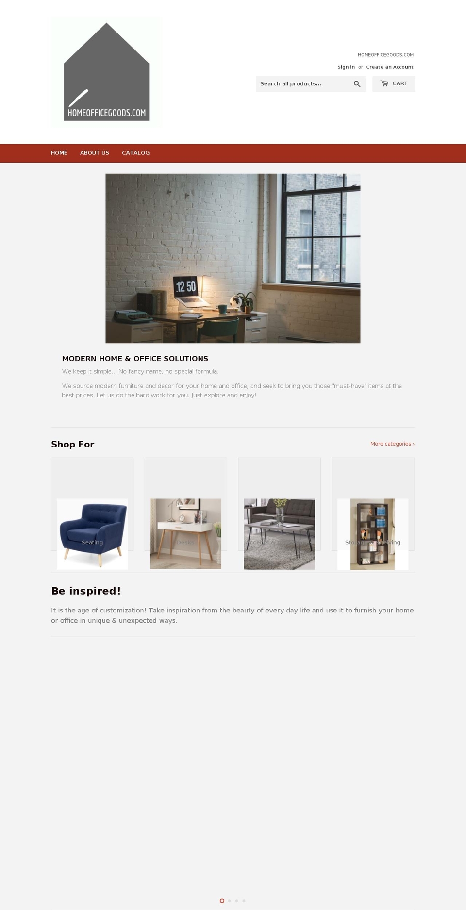 homeofficegoods.com — Shopify storefront screenshot