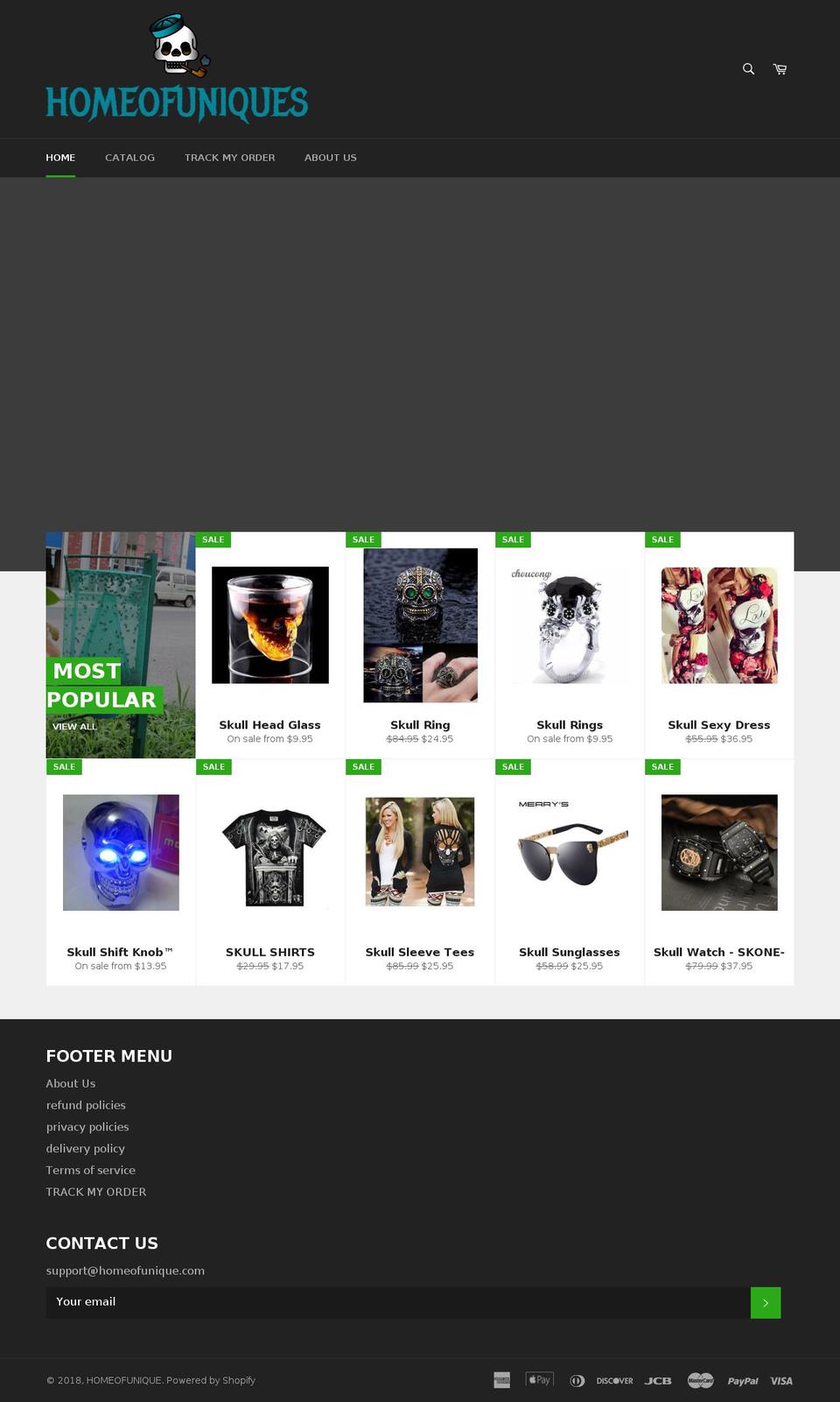homeofunique.com — Shopify storefront screenshot