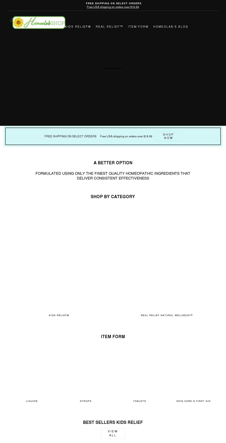 homeolabshop.com shopify website screenshot