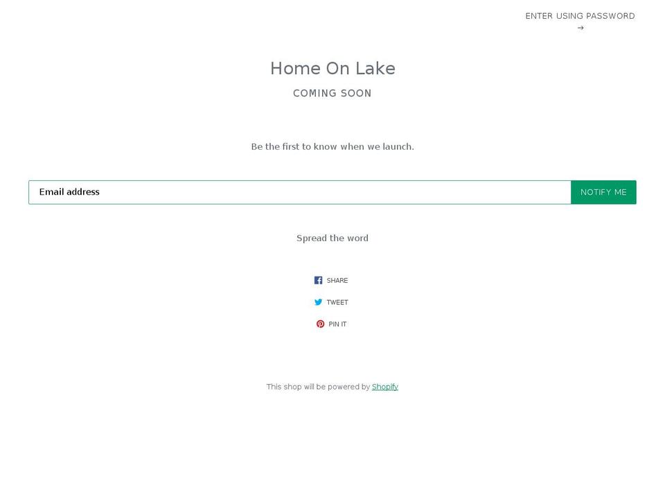 homeonlake.net shopify website screenshot