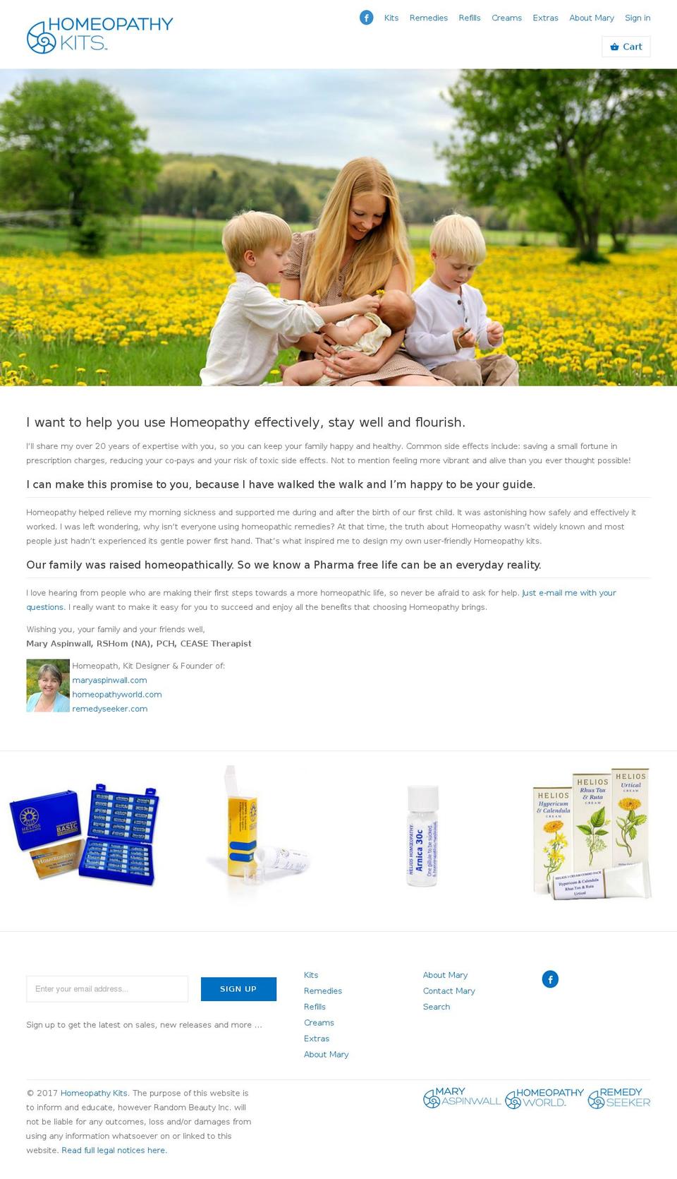 homeopathykits.com shopify website screenshot