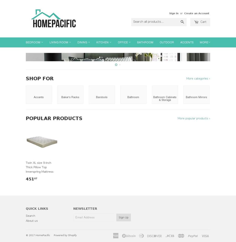 homepacific.com shopify website screenshot