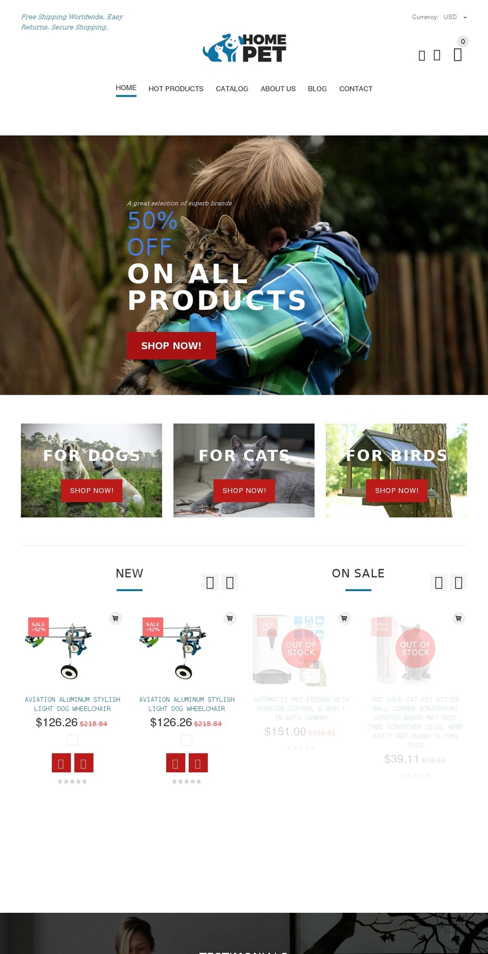 yourstore-v2-0-2 Shopify theme site example homepet.org