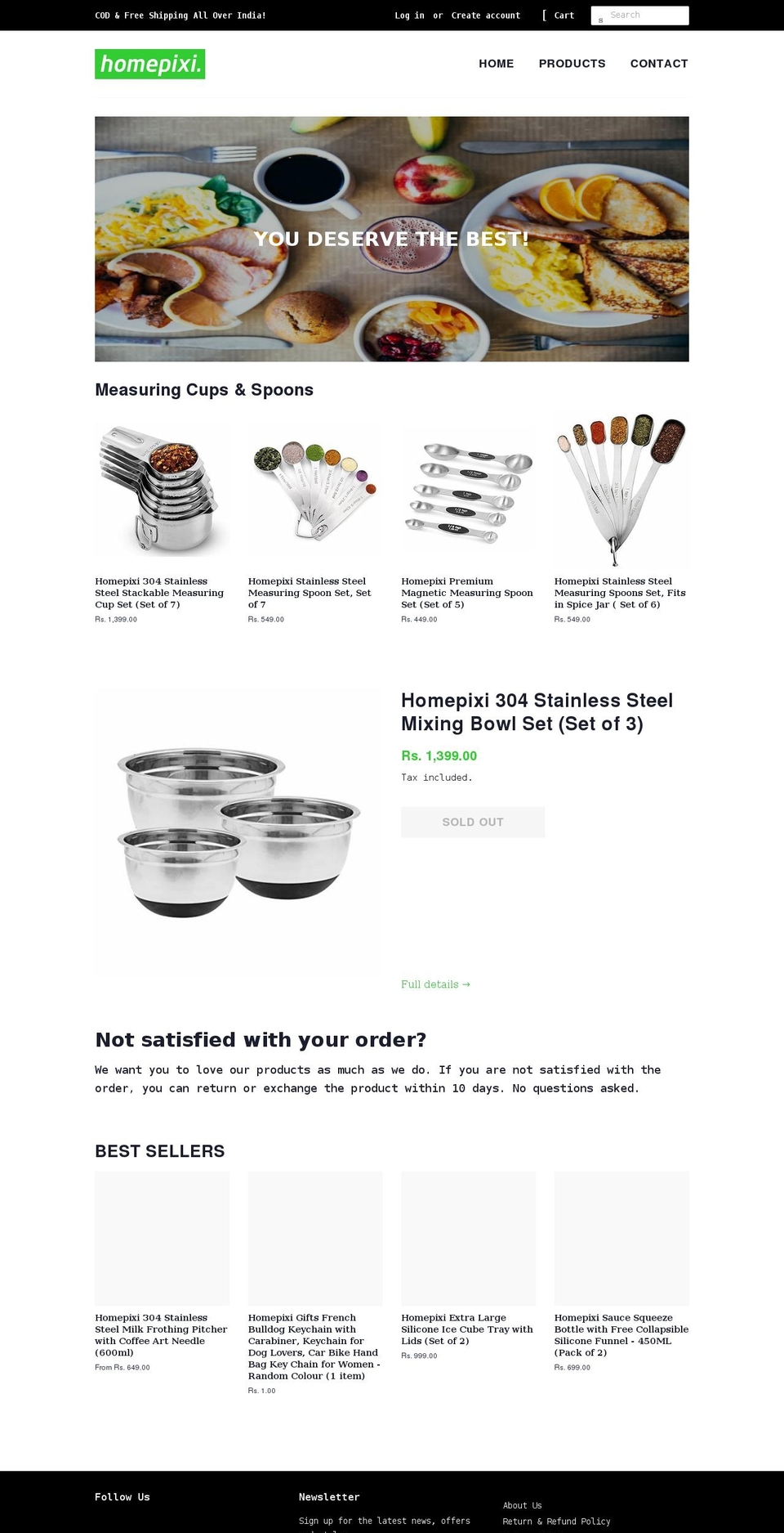 homepixi.com shopify website screenshot