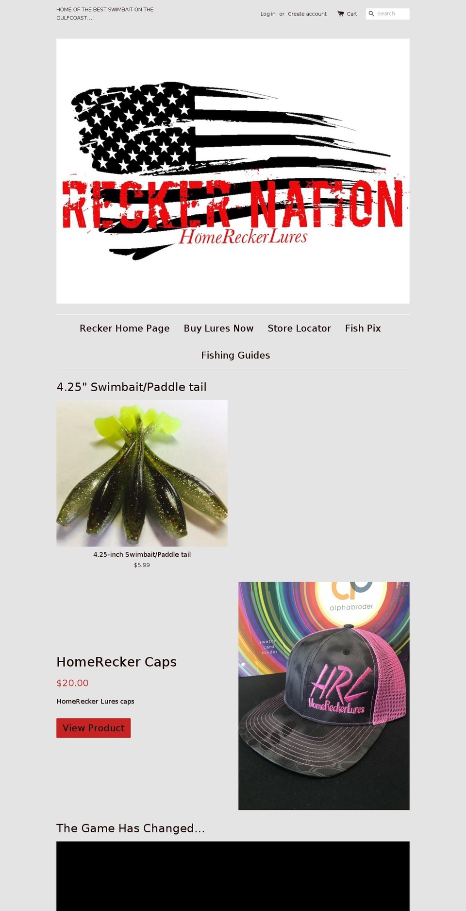 homereckerlures.com — Shopify storefront screenshot