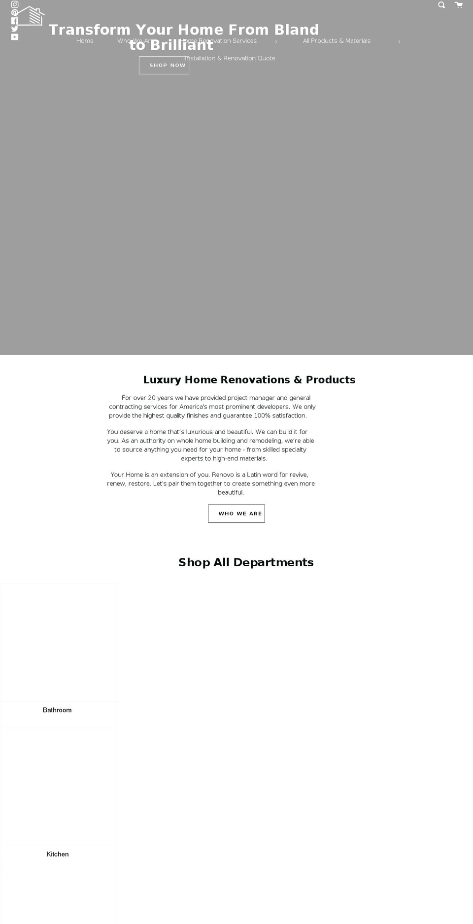 homerenovo.com shopify website screenshot