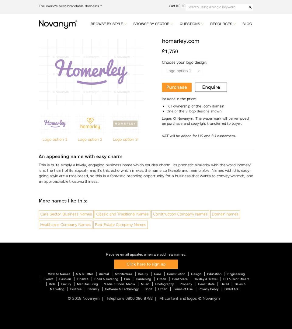 homerley.com — Shopify storefront screenshot
