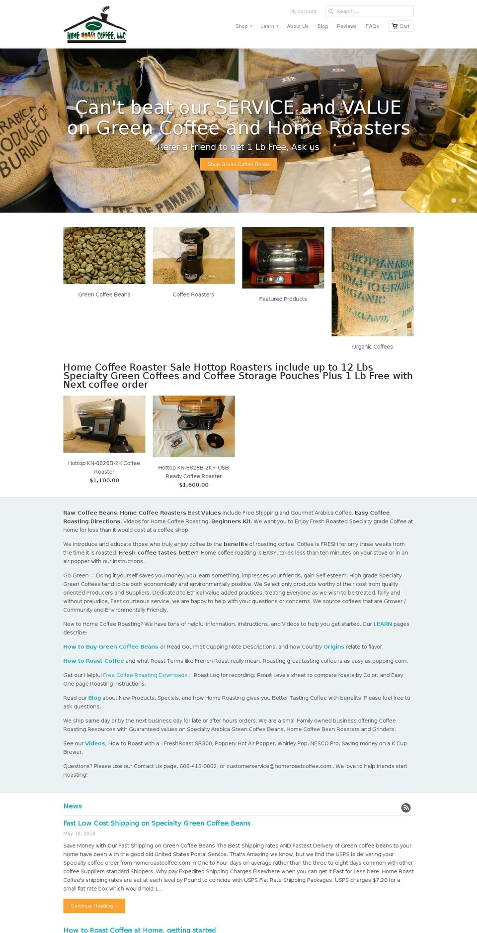 homeroastcoffee.org shopify website screenshot
