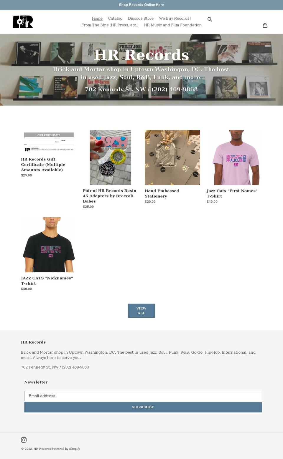 homerulerecords.com shopify website screenshot