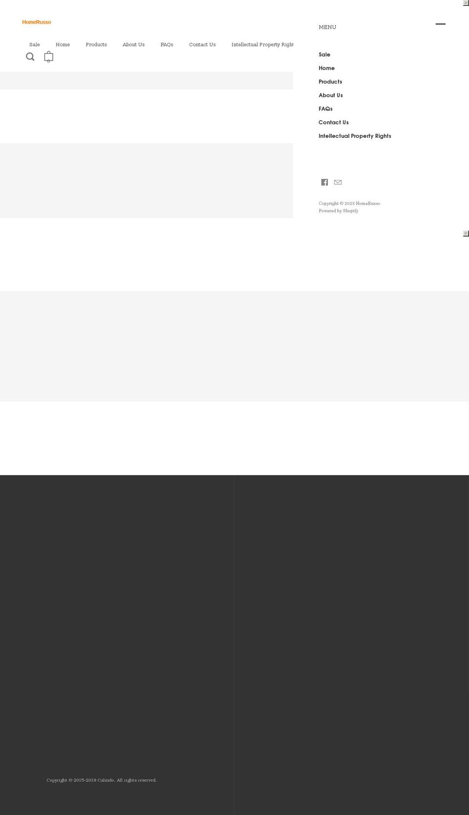 homerusso.com shopify website screenshot