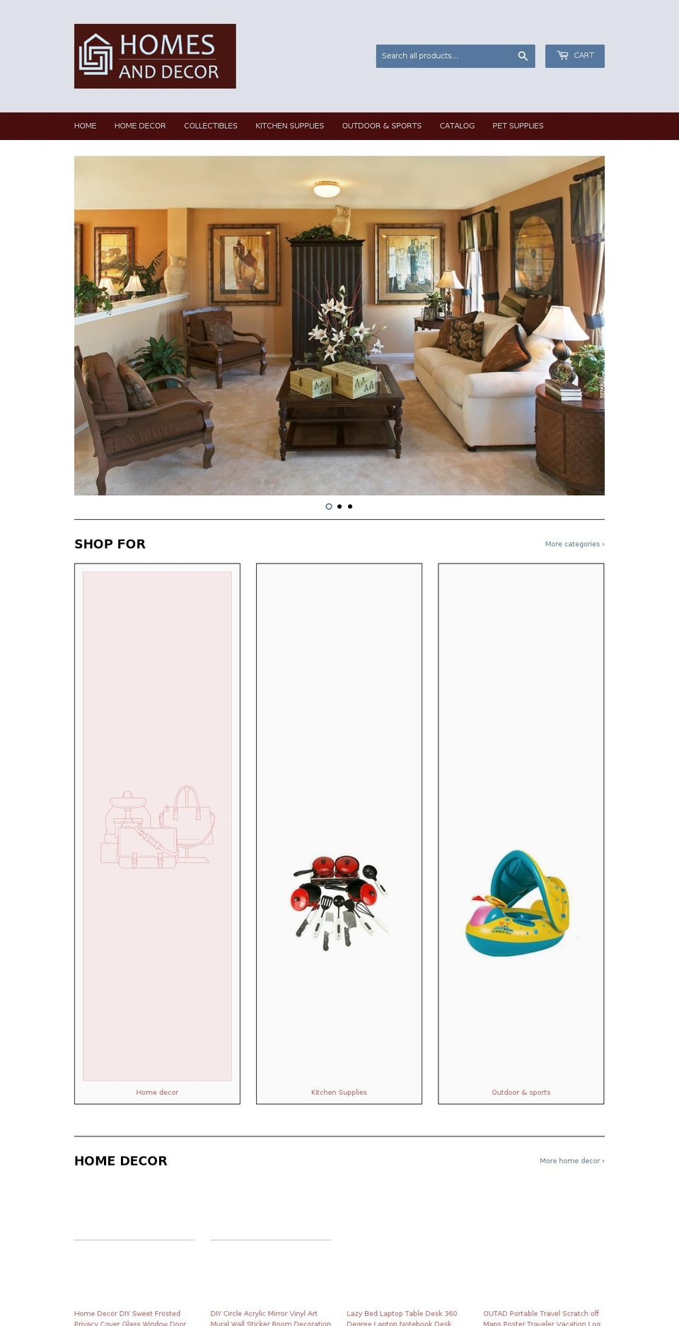 homesanddecor.com — Shopify storefront screenshot