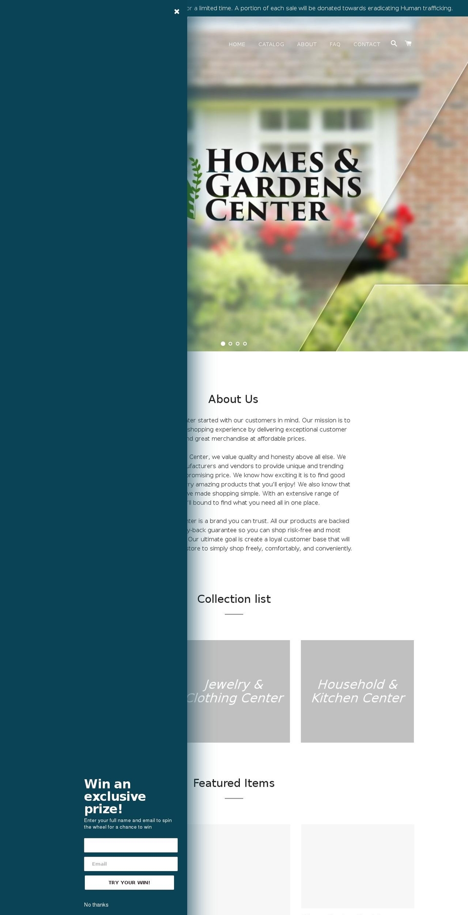 homesandgardenscenter.com — Shopify storefront screenshot