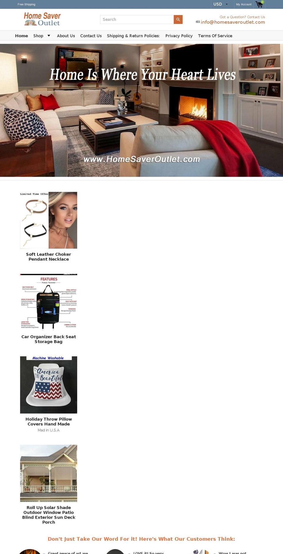 homesaveroutlet.com shopify website screenshot