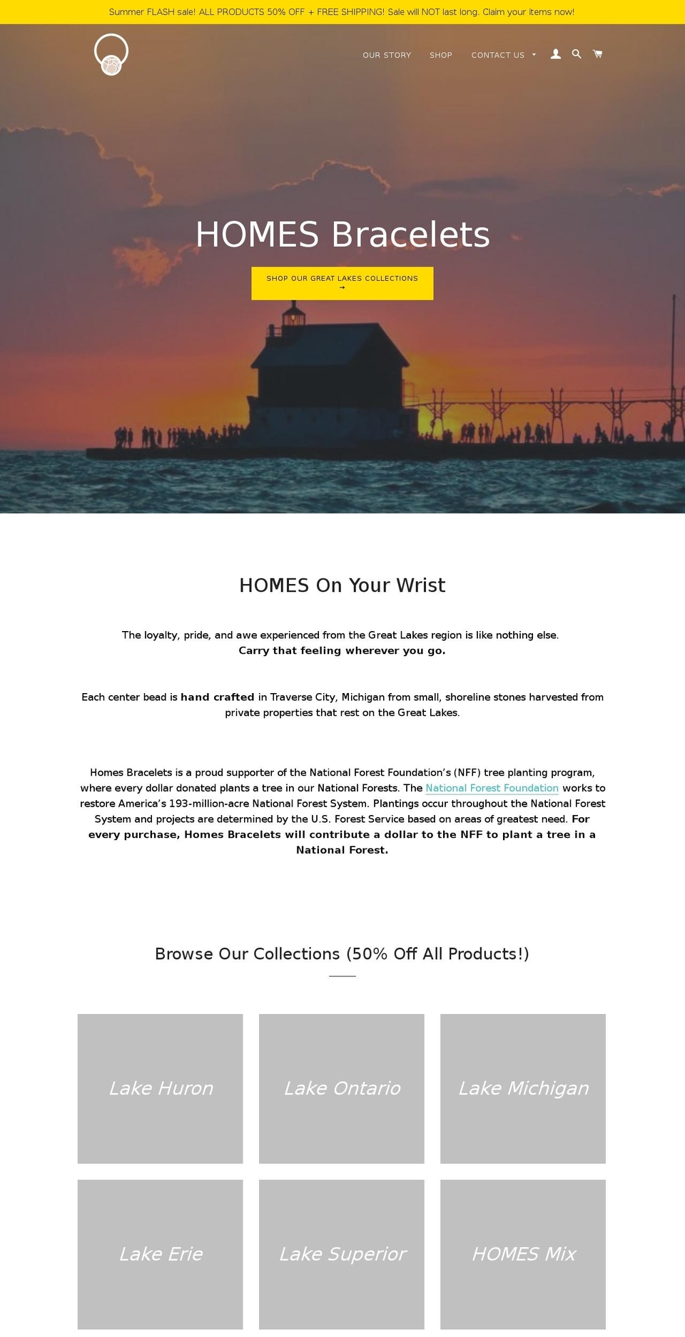homesbracelet.com shopify website screenshot