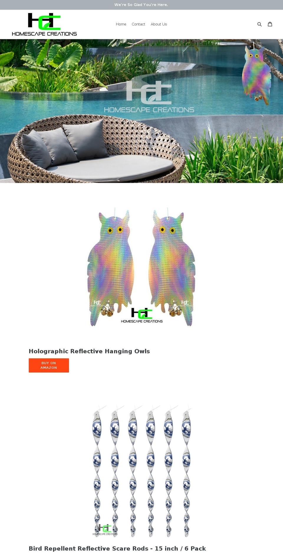 homescapecreations.com — Shopify storefront screenshot
