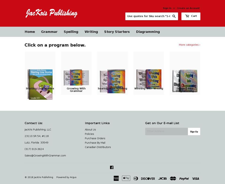 homeschoolgrammar.com — Shopify storefront screenshot