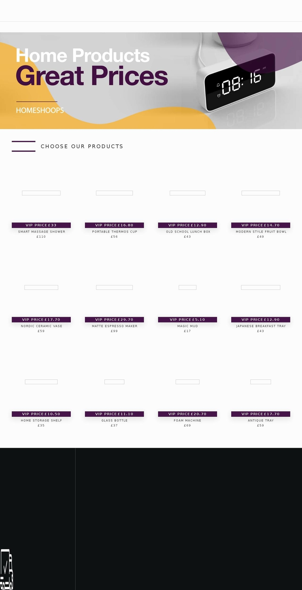 homeshoops.com shopify website screenshot